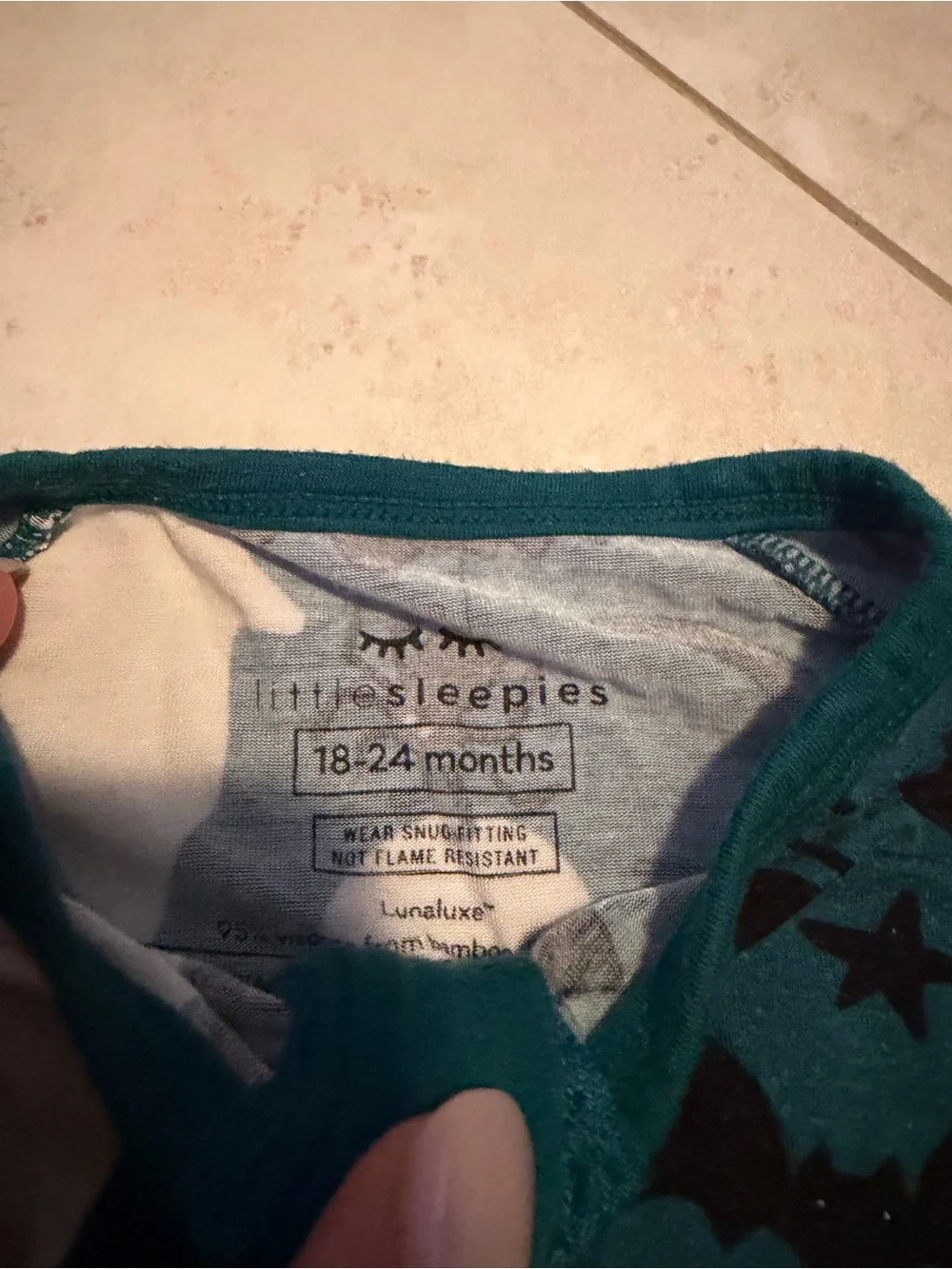 Little Sleepies Ghost Print Teal One-Piece Pajamas with Zipper